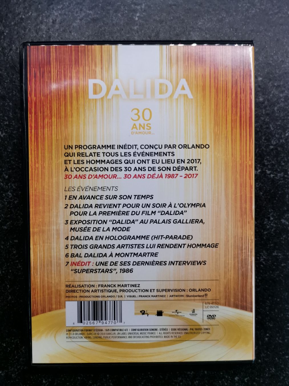 Tutti i DVDs: DALIDA 30 ANS D'AMOUR – Nuovo (secondo la descrizione) da Genève venduto da abba74 1