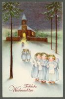 AK color Weihnachten ≈1936 süsse Engelein singen  
