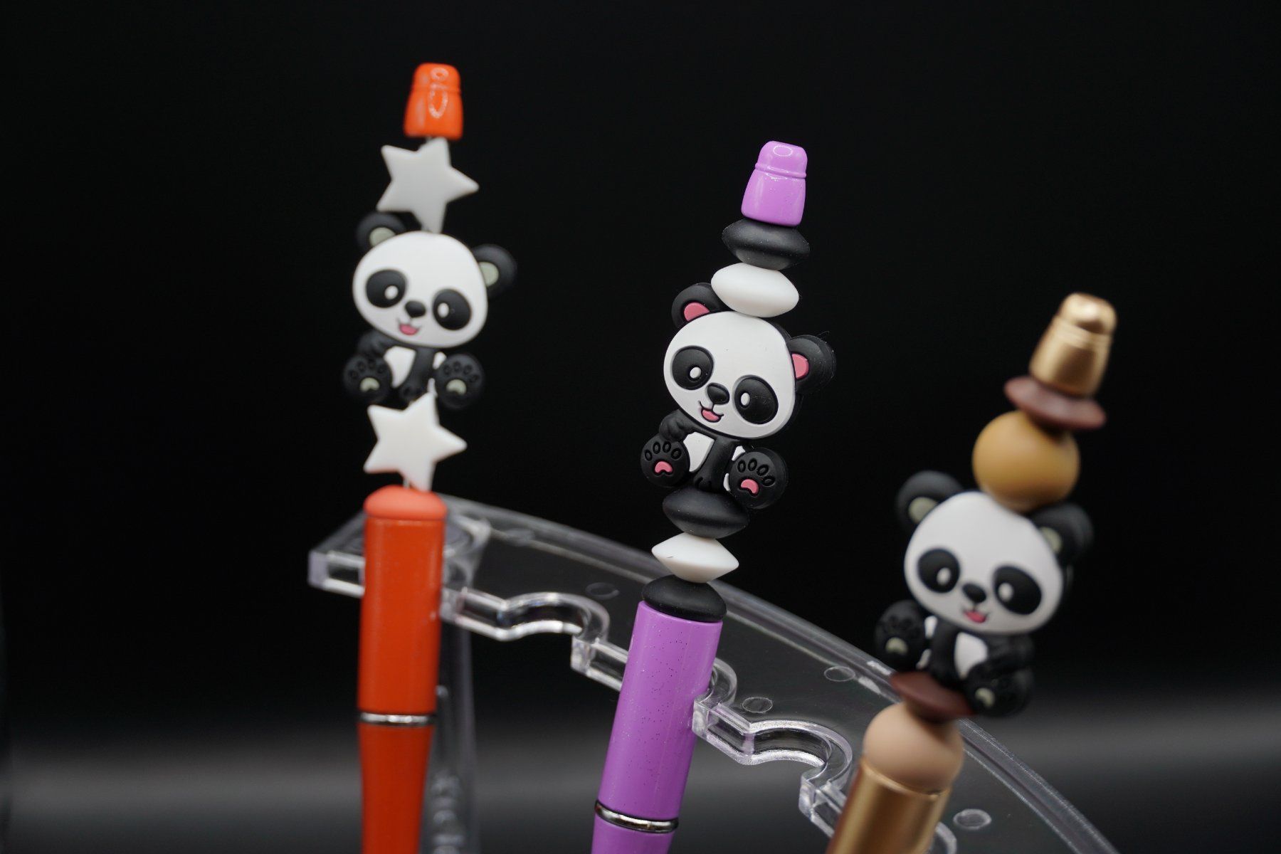 Stifte & Marker: 3er-Set Panda-Kugelschreiber, handgemacht & einzigartig – Neu (gemäss Beschreibung) aus Zürich von luckimba 1