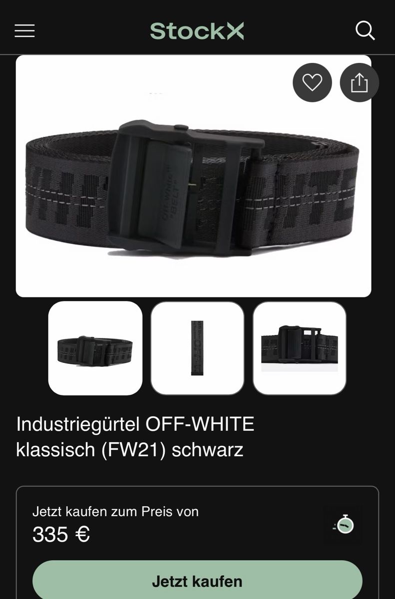 Off-White Gürtel: OFF WHITE GÜRTEL „INDUSTRIAL“ – Gebraucht aus Rheinfelden von maxoo_94