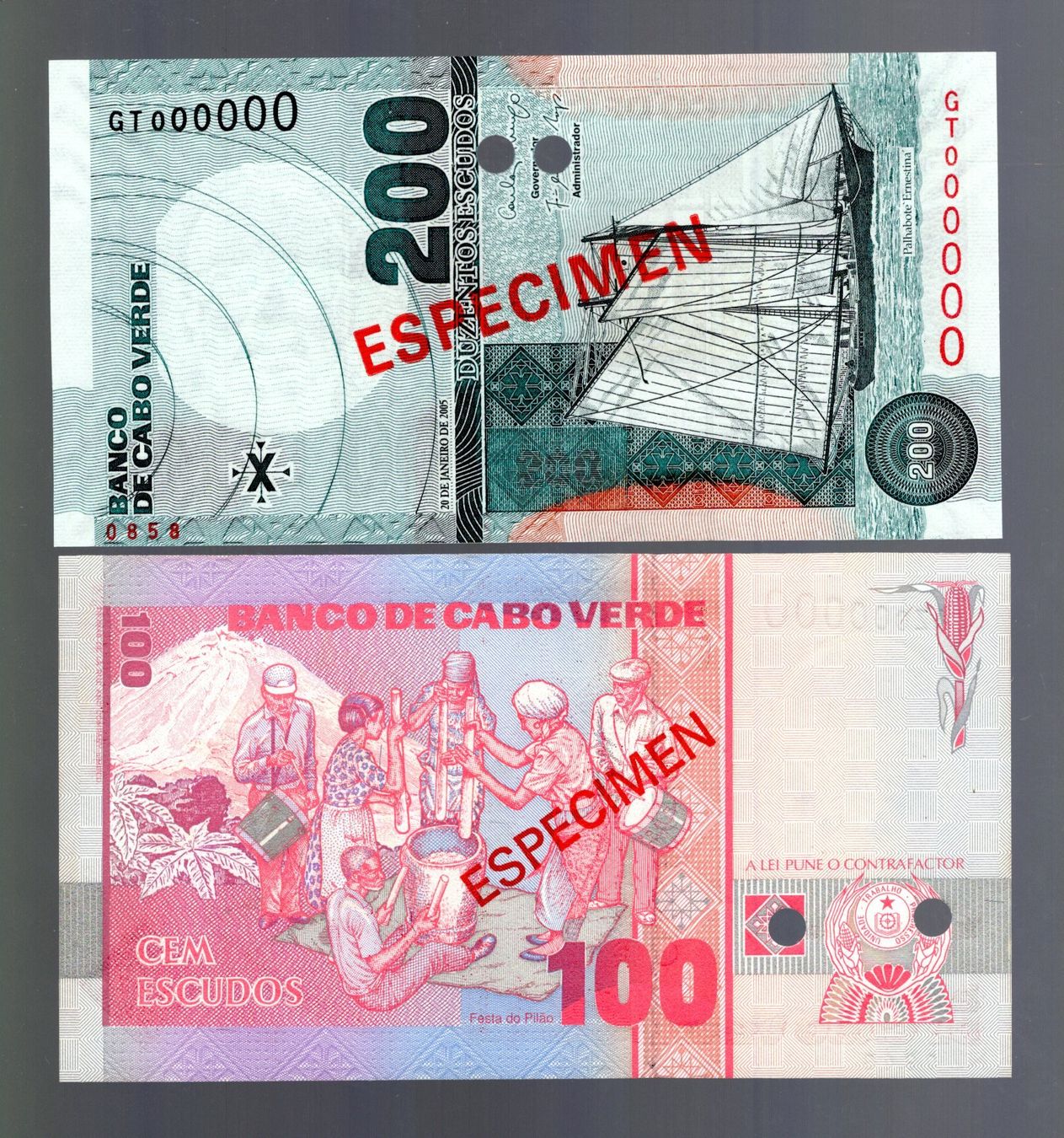 Banconote: Cape verde 2 stück Especimen UNC – Nuovo (secondo la descrizione) da Leibstadt venduto da baroc333 1
