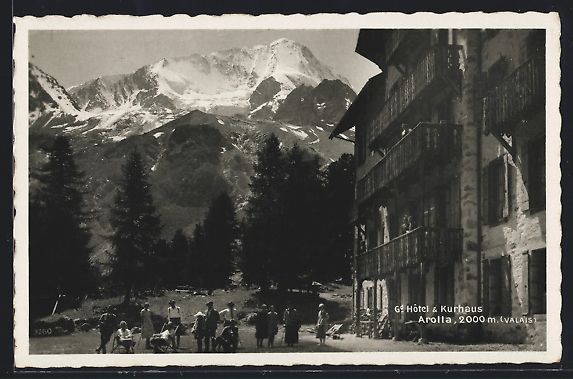 Cartoline postali: AK Arolla / Valais, Grand Hotel, Kurhaus – Usato da Berlin venduto da bartko-reher