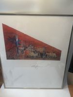Rolf Knie «Manege» 1988 gerahmter Kunstdruck, signiert