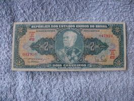 Alte Brasilianische Banknote - 2 Cruzeiros - Selten!