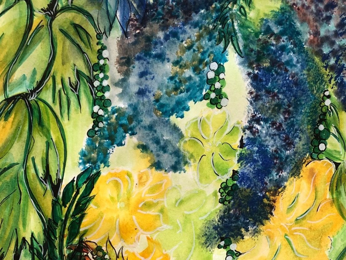 Foto & Immagini: Aquarell "Tropischer Garten" farbenfroh – Nuovo (secondo la descrizione) da Uster venduto da mef_6qpg 1