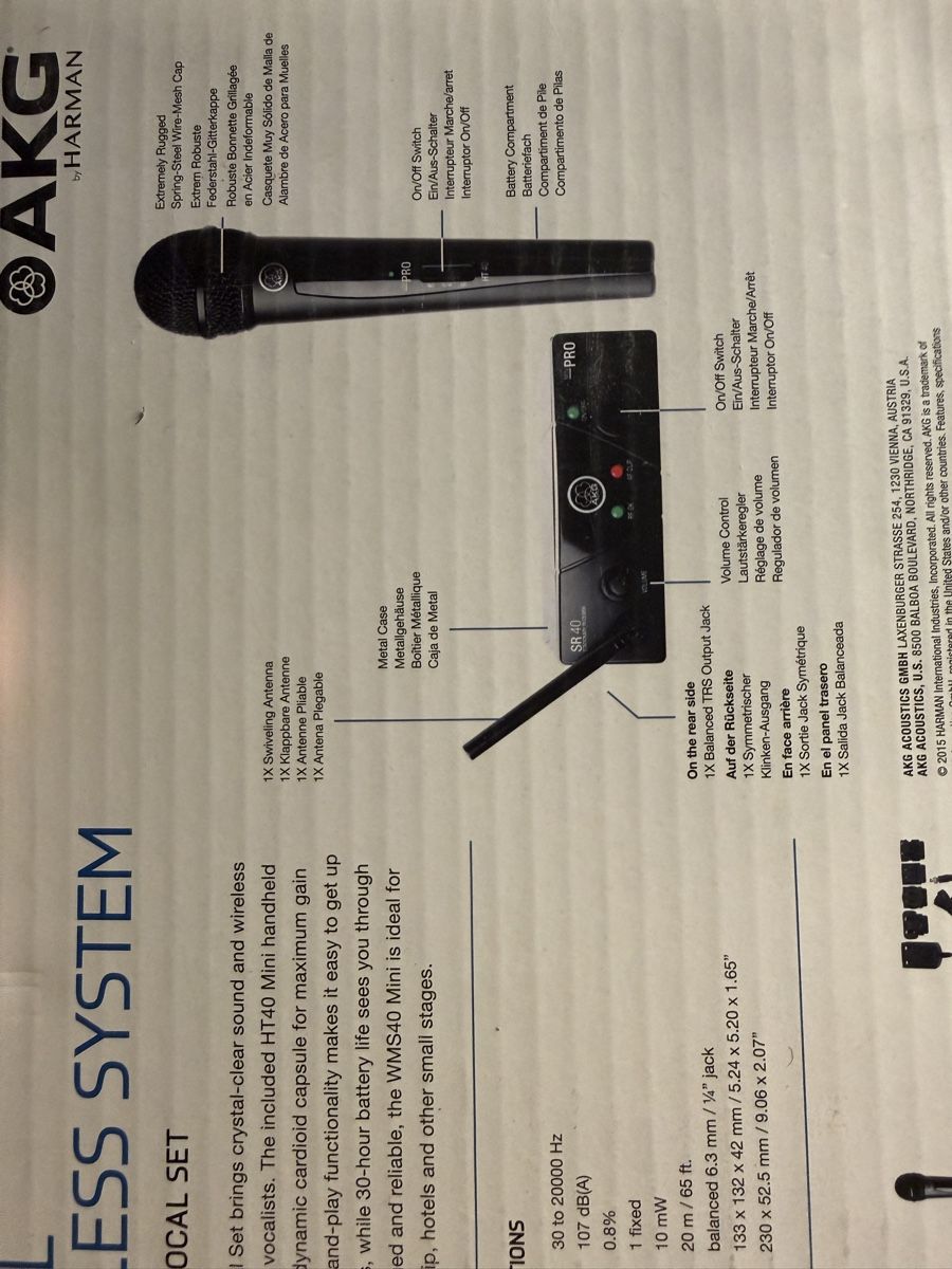 Akg Microphones: AKG wms 40 Mini wireless set neu – Neuf avec emballage d'origine à dietlikon par avspalinger 2