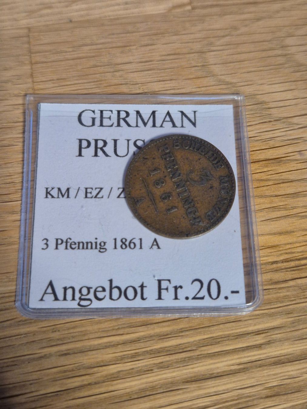 Tutti le monete: Preussen - 3 Pfennig 1861 A – Usato da Mels venduto da Goldenfalcon 1
