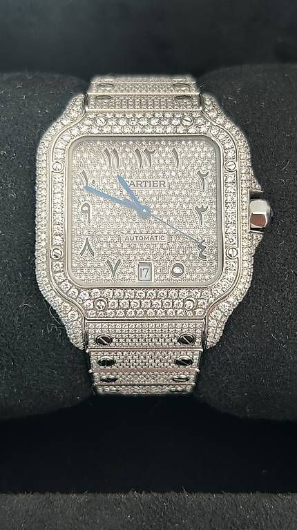 Cartier Orologi: Cartier Santos Iced Out Arabic – Nuovo (secondo la descrizione) da Opfikon venduto da B777-1 2