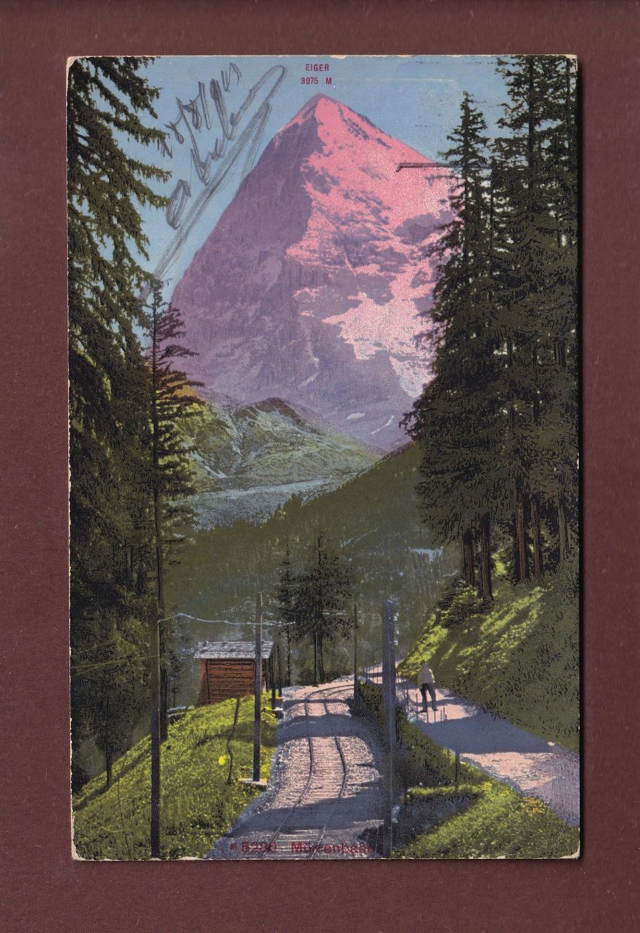 Cartoline postali: MÜRRENBAHN - Eiger - 1913 – Usato da Pully venduto da nicecards