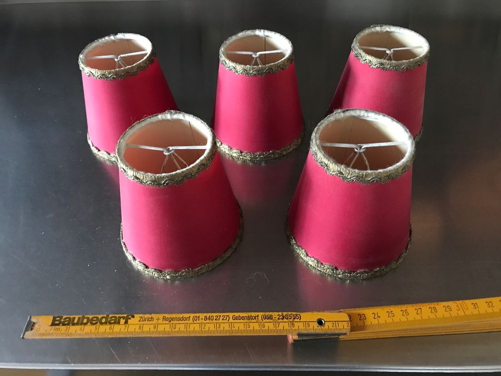 Beufee 6 Stück Kleine Lampenschirme – Rosa, Stoff, Aufsteck-Schirme Für Kronleuchter & Wandlampen