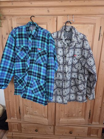 2 Herren Hemdjacken gefüttert kariert Grösse XL 43/44