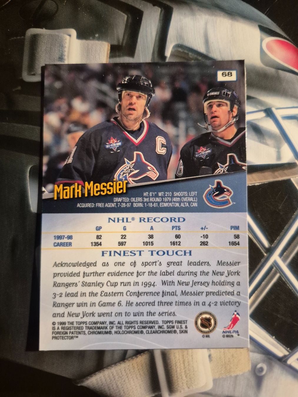 NHL Cartes à collectionner: NHL Mark Messier Vancouver Canucks – D'occasion à Treiten par Sauber73 1
