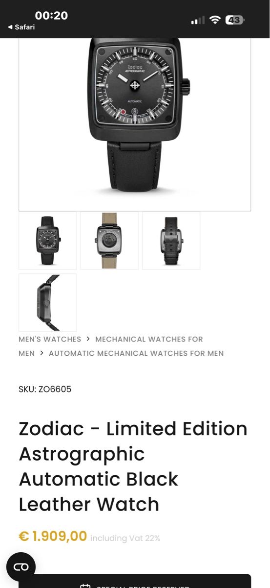 Zodiac Orologi: Zodiac Astrographics automatique ,édition limitée,noire 82pc – Nuovo (secondo la descrizione) da Colombier NE venduto da manupsin 7