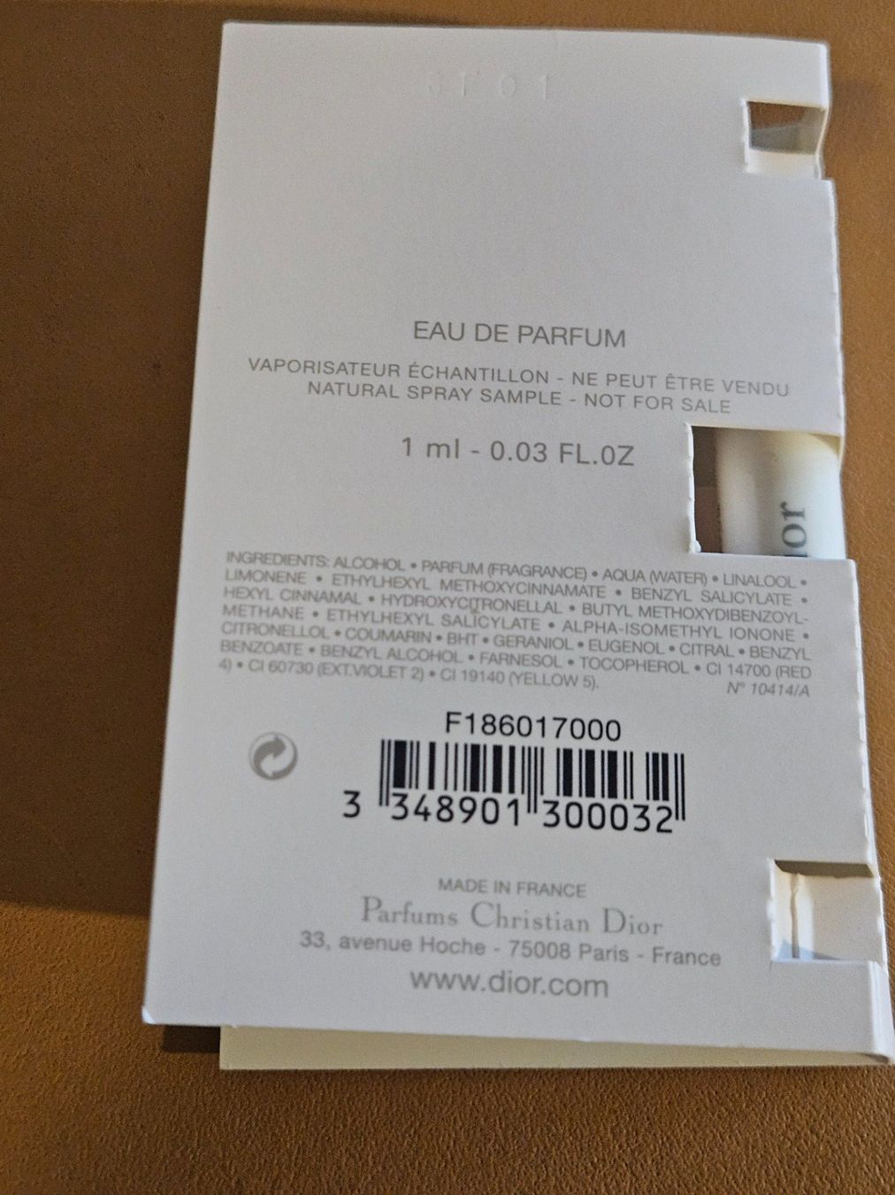 Dior Profumi & Eau de Toilette: Miss DIOR ABSOLUTLY BLOOMING - EAU DE PARFUME - 1ml – Nuovo e nell'imballaggio originale da Aesch BL venduto da Chrutli1 1