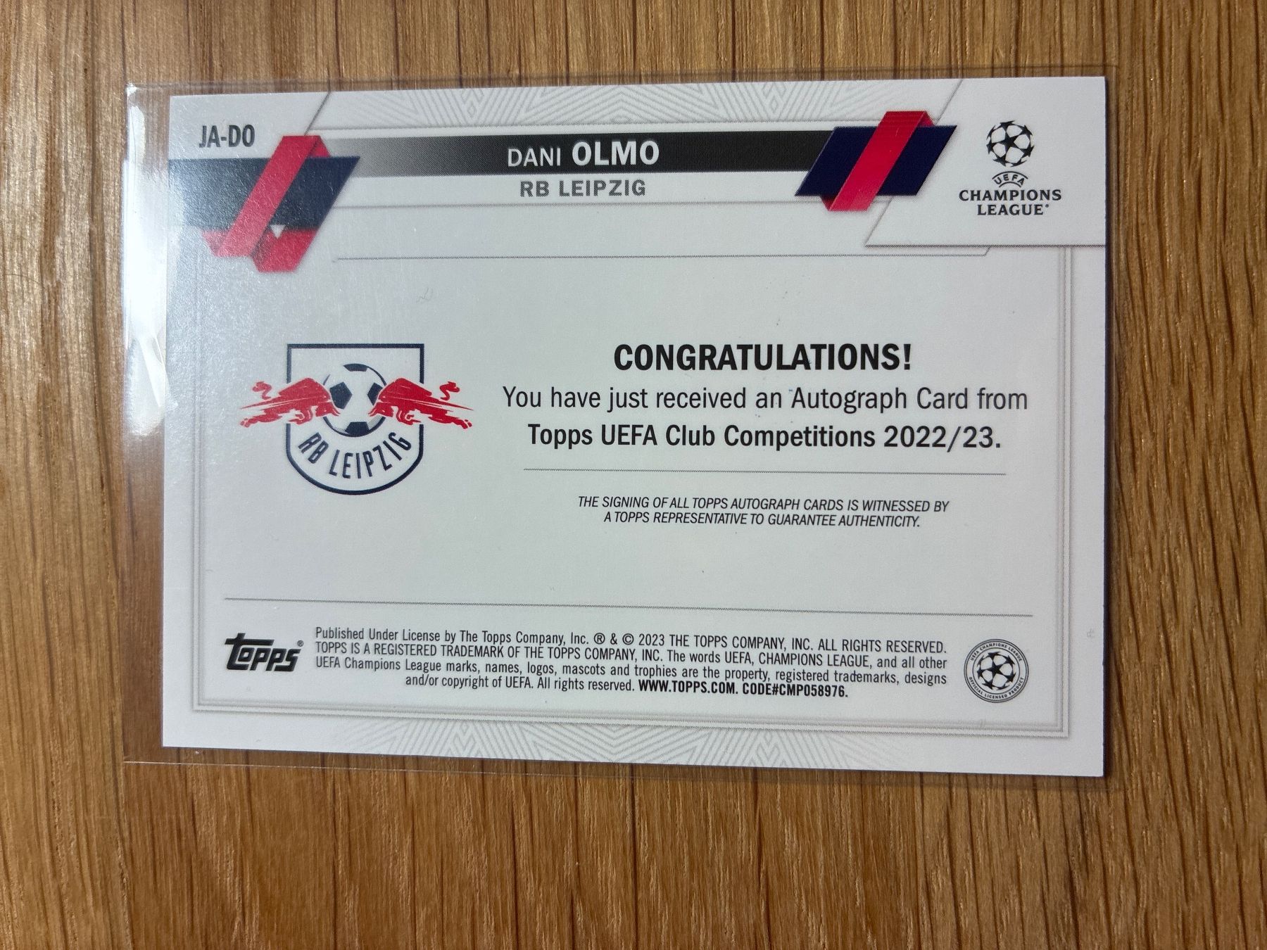 Topps Carte collezionabili: Topps Jade Dani Olmo Autogramm – Usato da Wangenried venduto da Garagara 1