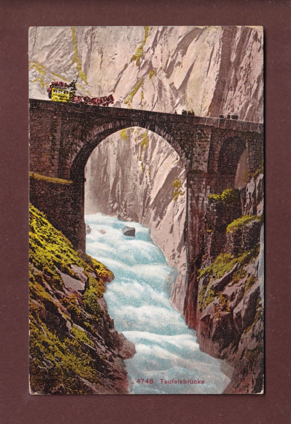 Cartoline postali: TEUFELSBRÜCKE - Kutsche - 1912 – Usato da Pully venduto da nicecards