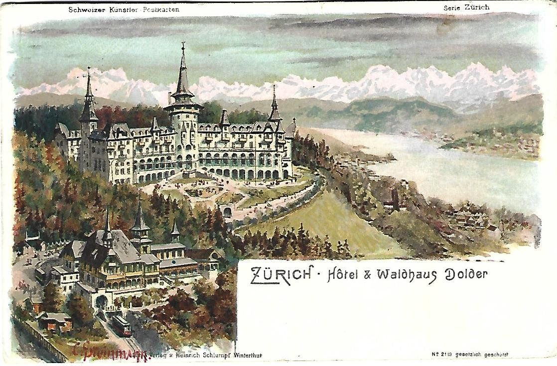 Cartoline postali: Zürich Hotel Dolder Steinemann Litho – Usato da Wetzikon ZH venduto da Brulu100