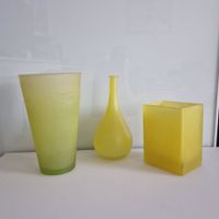 3 Vasen, Glas, Gelb, modern, zeitlos, Deko Frühling