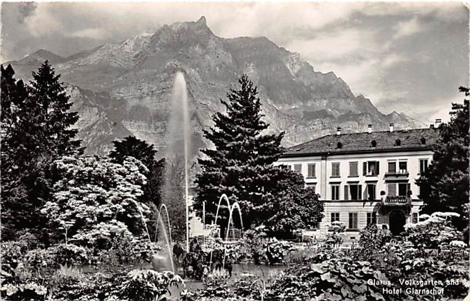 Cartoline postali: Glarus, Hotel Glarnerhof, Volksgarten – Usato da Ottikon b.Kemptth. venduto da Neptun1974