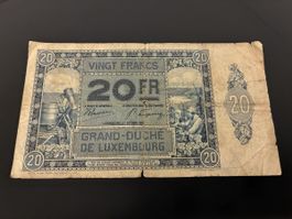 Luxembourg 20 francs 1929 selten