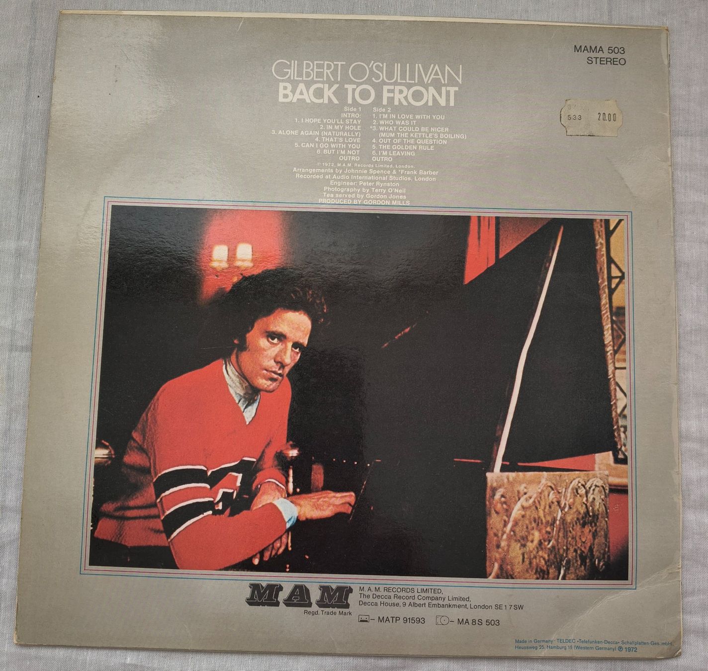 Dischi in vinile: LP "Gilbert o'Sullivan" - BACK TO FRONT – Usato da Binningen venduto da mar_2jlr 1