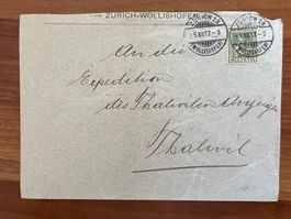 1917  PJ auf Brief   (G2303)