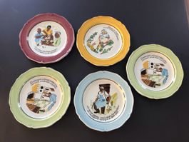 Assiette décorative villageoise lot de 10 assiettes Nyon
