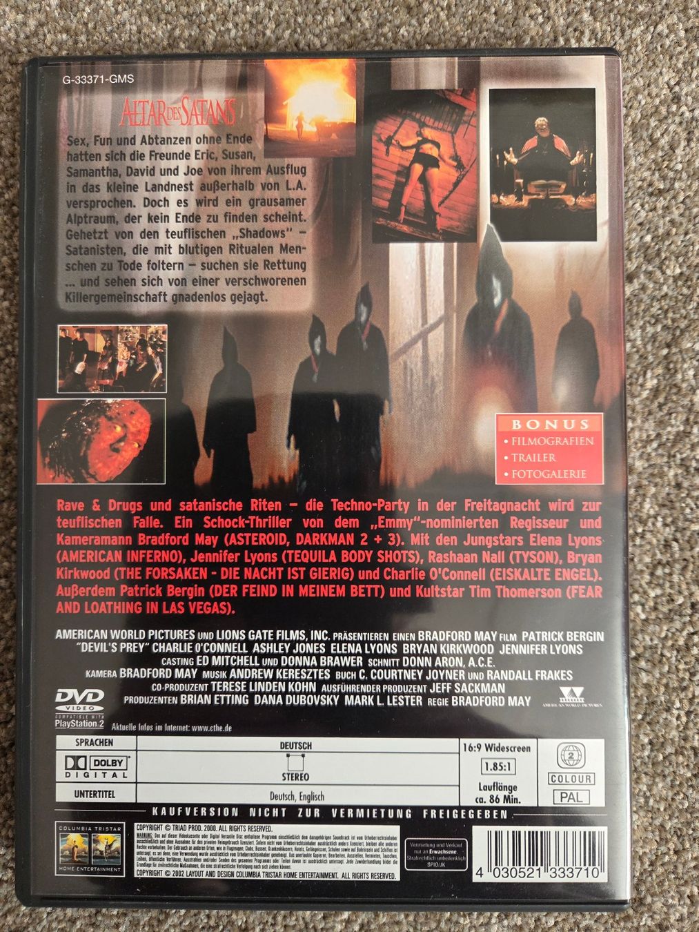 Alle DVDs: DVD Altar des Satans – Gebraucht aus Mollis von Cadillac58 1