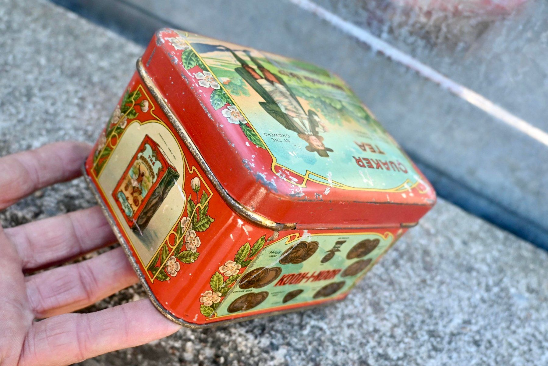 Barattoli: alte Blechdose Teedose QUAKER TEA Kooh-I-Noor – Usato da Pfaffhausen venduto da mono_rec 5
