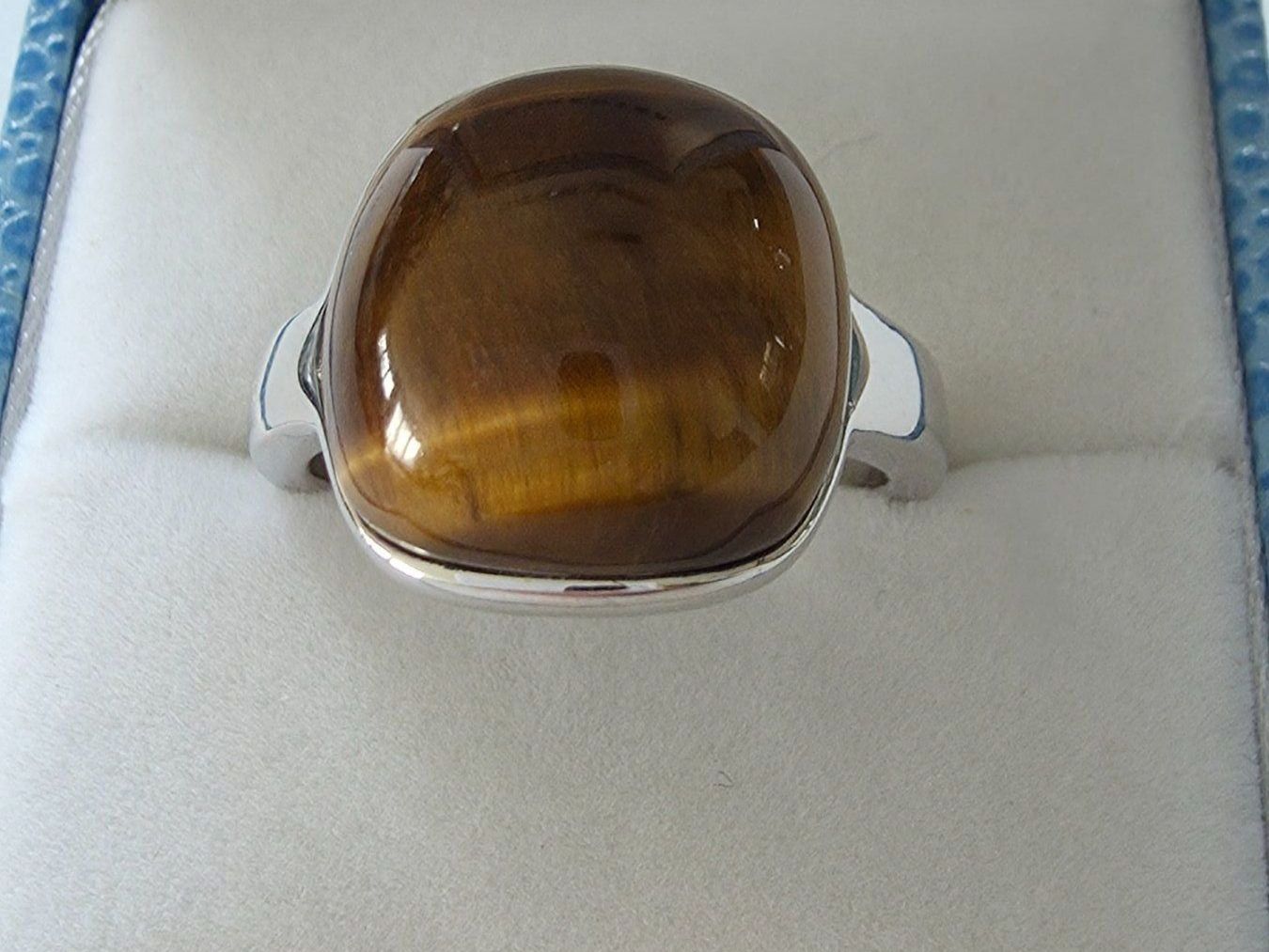 Anelli: Moderner Tigerauge Silberring (925) - NEU – Nuovo e nell'imballaggio originale da Uetikon am See venduto da Coralreef 2