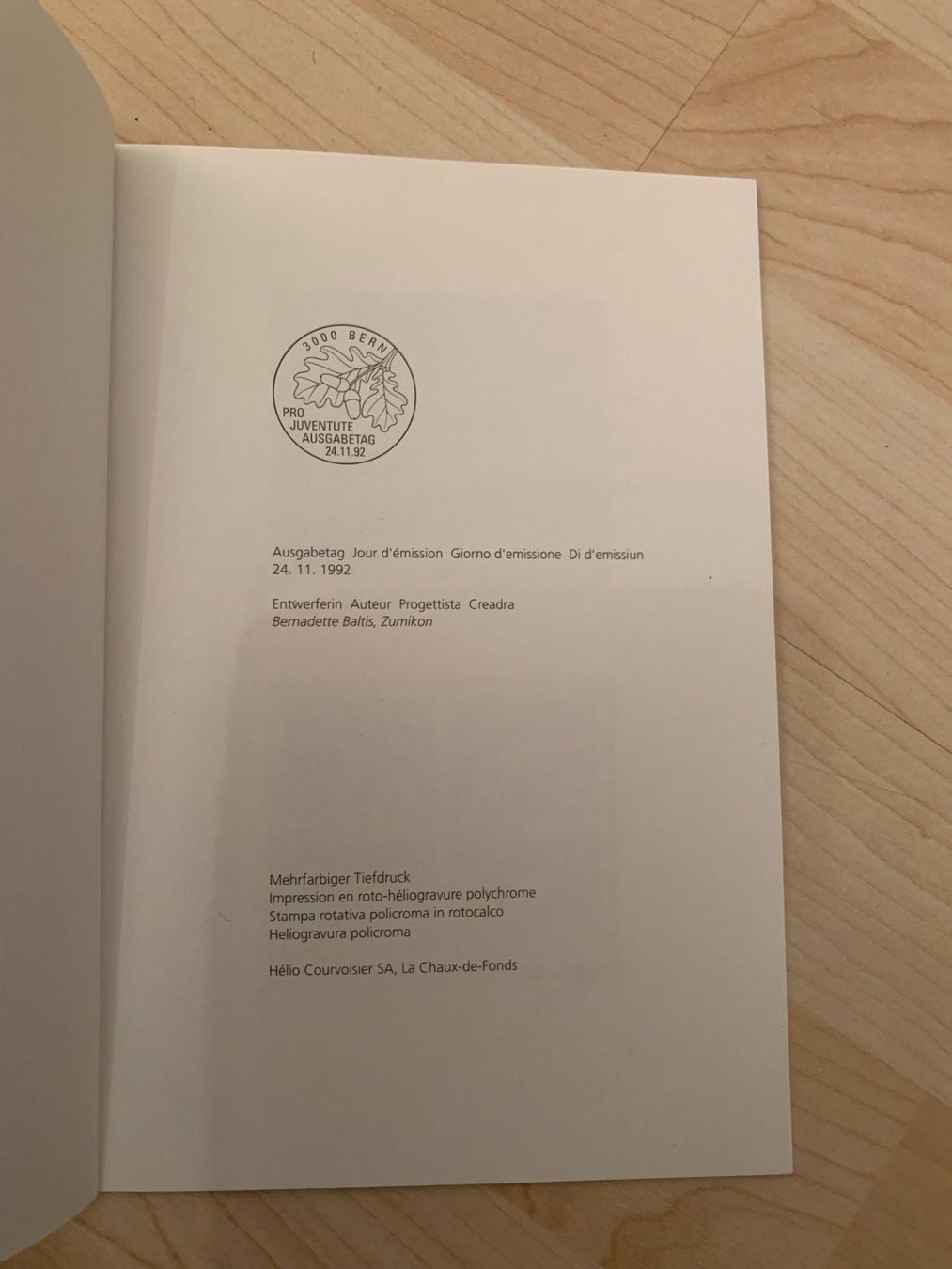 Tutti i francobolli: FDC-PTT-Heft Pro Juventute 24.11.92 – Nuovo (secondo la descrizione) da Landquart venduto da interesse63 3
