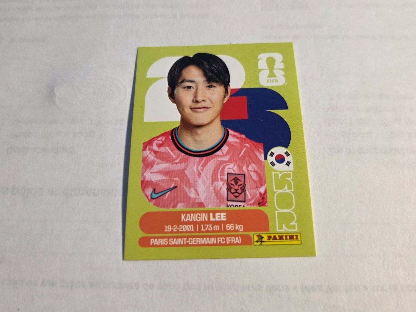 Panini Carte collezionabili: Panini  2026 KANGIN LEE KOR 12 – Nuovo (secondo la descrizione) da Grand-Lancy venduto da Seo67