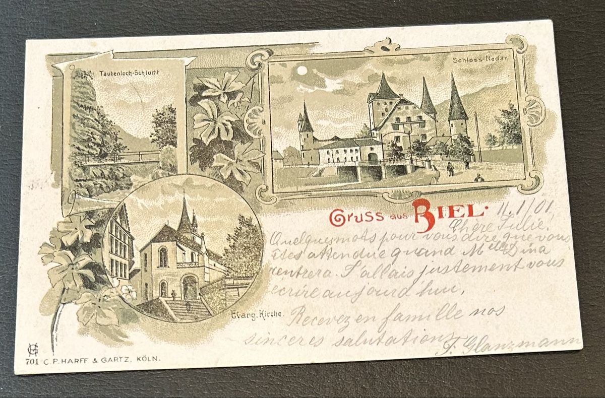 Ansichtskarten: Gruss Biel Litho  – Gebraucht aus Horw von Tellbub