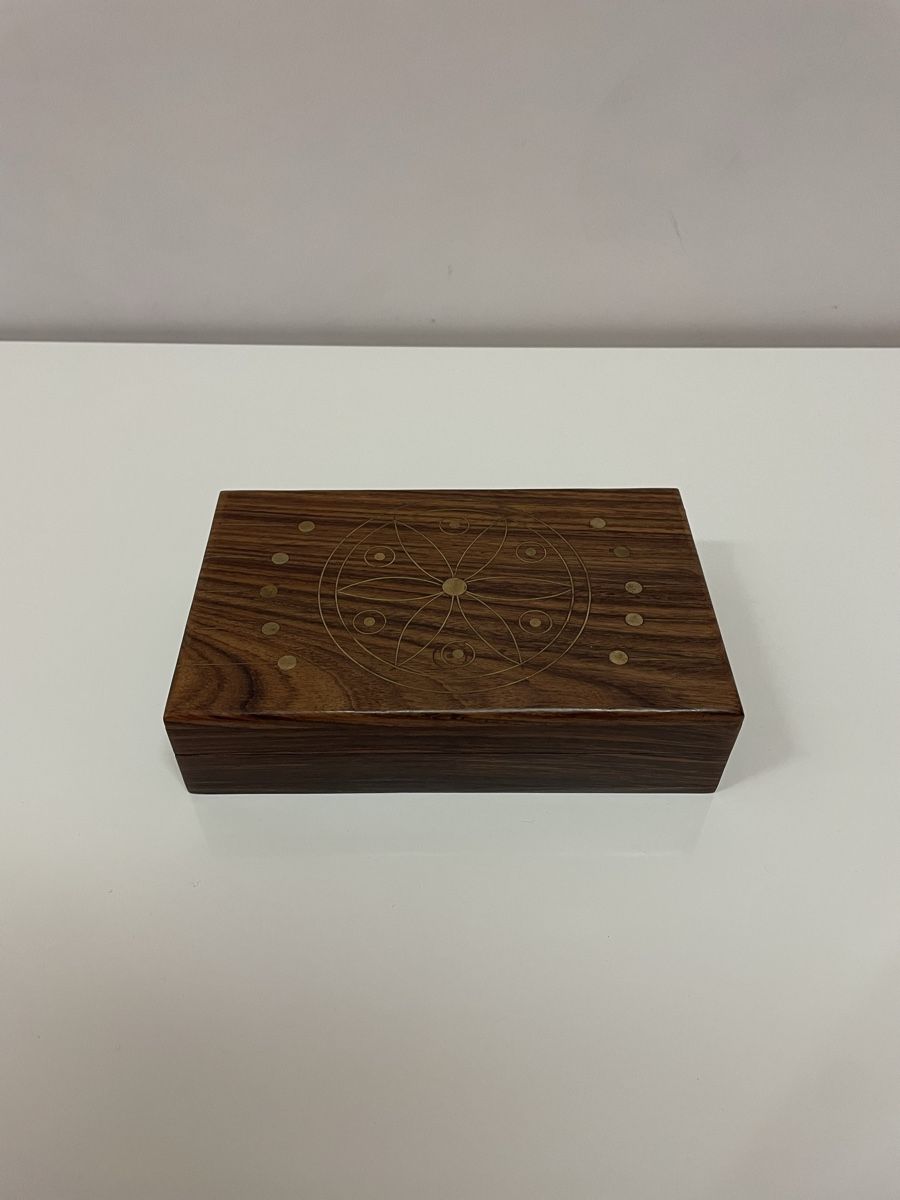 Dosen: Palisander Box mit Messing Einlegearbeit vintage Schatulle – Gebraucht aus Zürich von Vintagewiesel 1