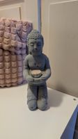 Buddha Figur aus Beton mit Kerzenhalter, ca. 30cm hoch