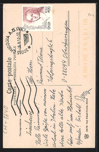 Cartoline postali: AK Rapperswil, Schloss Rapperswil – Usato da Berlin venduto da bartko-reher 1