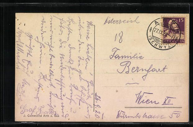 Cartoline postali: AK Oberarth, Teilansicht mit Zugersee – Usato da Berlin venduto da bartko-reher 1