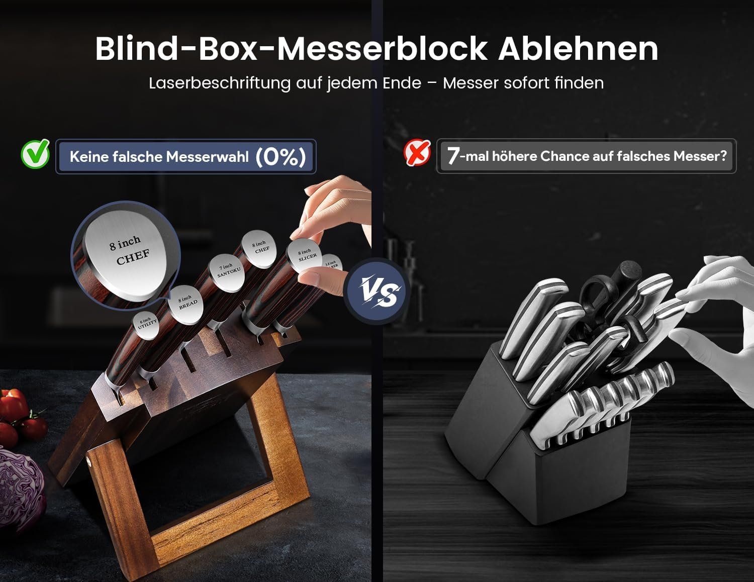 Coltelli: Küchenmesser Set 7-teilig Karbonstahl mit Magnetblock – Nuovo e nell'imballaggio originale da St. Gallen venduto da sch_zsz7 6