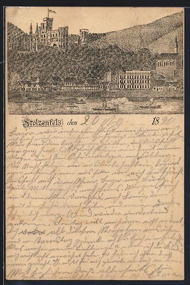 Cancelleria postale: Vorläufer-Lithographie Stolzenfels, 189 – Usato da Berlin venduto da bartko-reher