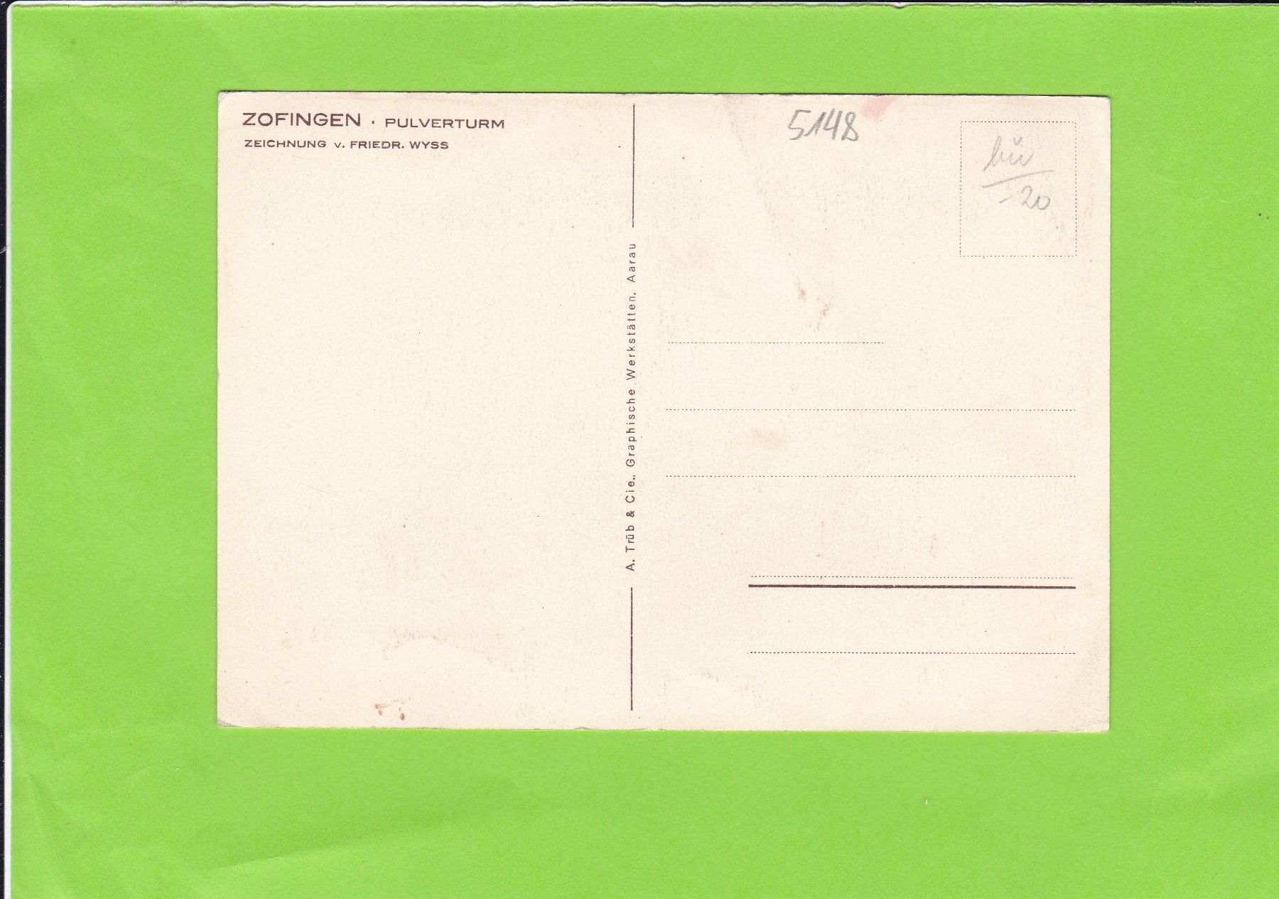 Cartoline postali: Zofingen – Usato da St. Peterzell venduto da neckertal 1