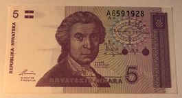 Kroatien 5 Dinara 1991 XF+
