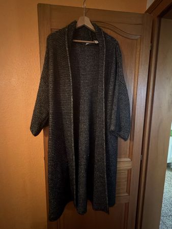 Langer Strickcardigan schwarz grau guter Zustand