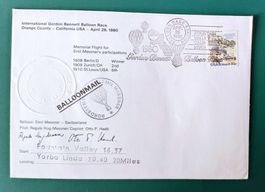 BallonMail USA 26.4.1980 / von Fountain Valley - Yorba Linda