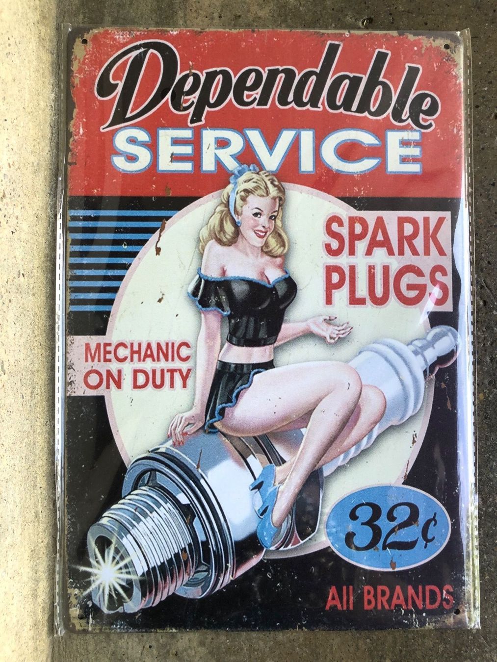 Insegne: Service spark plugs pin up – Nuovo (secondo la descrizione) da Reinach AG venduto da rares75