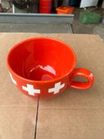 Rote Keramik Tasse mit Schweizer Kreuz - Neu! ca.3dl