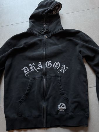 Dragon Zip-Up Hoodie, Men's Black, Size Medium-Large