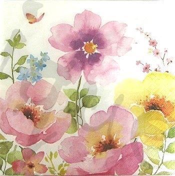 Tovaglioli: Serviette blumen rosa (b221) 2Stk. – Nuovo (secondo la descrizione) da Schlatt TG venduto da kreativ-atelier