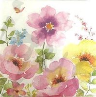 Serviette blumen rosa (b221) 2Stk.