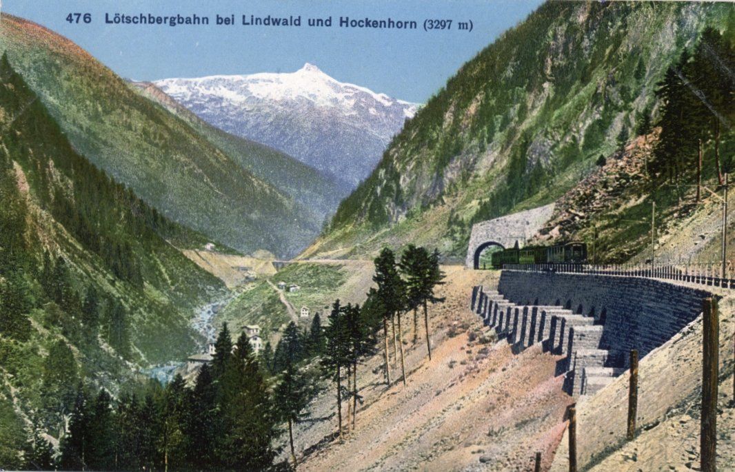 Cartoline postali: Lötschberg  VS  -   Eisenbahn  BLS  /   4  Karten – Usato da Brig venduto da Valcards54 1