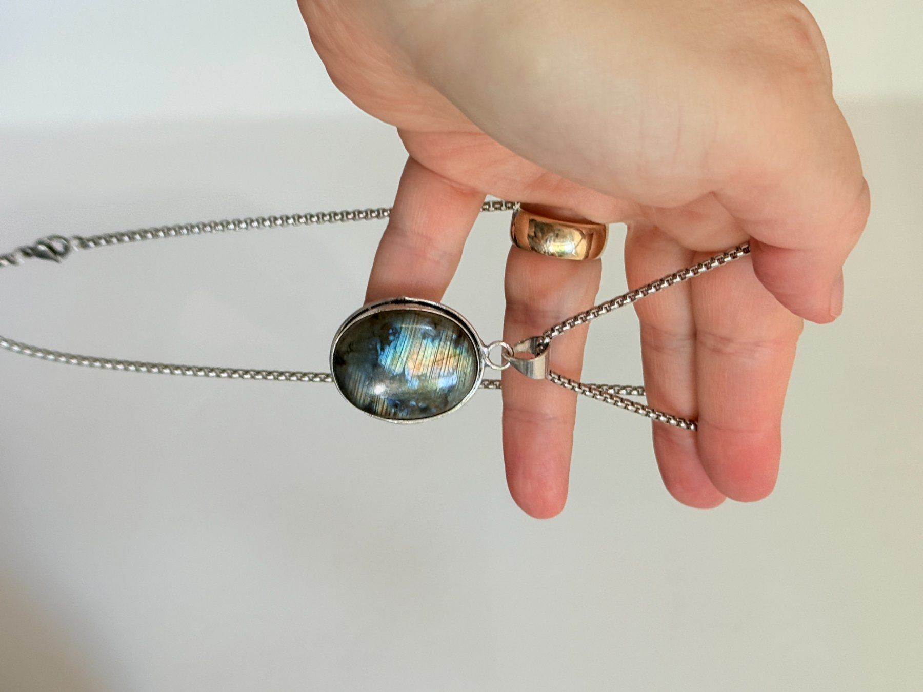 Catenine: Collier labradorite ✨ Pendentif unique en pierre – Nuovo e nell'imballaggio originale da Genève venduto da AWWA 6